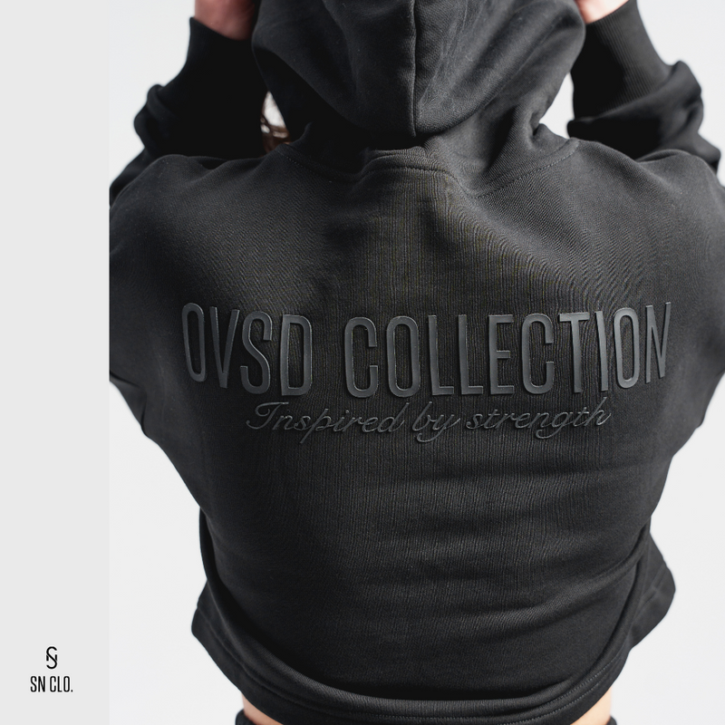 SN CLO. OVSD Cropped Hoodie - Black