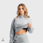 SN CLO. OVSD Cropped Hoodie - Grey