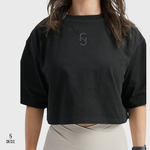 SN CLO. OVSD Cropped Tee - Black