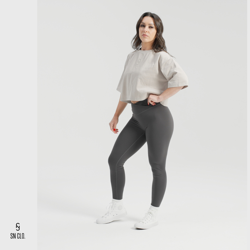 SN CLO. OVSD Cropped Tee - Stone