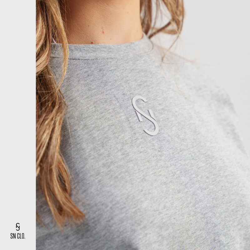 SN CLO. OVSD Cropped Tee - Grey