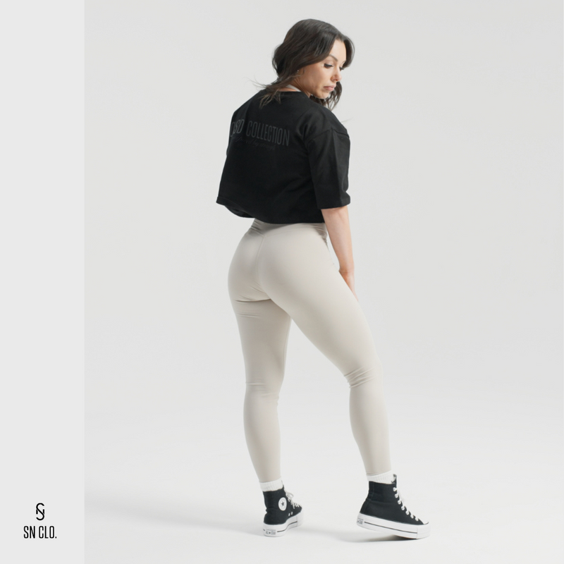 SN CLO. Cross Over Leggings - Stone