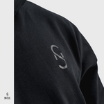 Black SN Clo. hoody with an SN logo on the chest against a light grey background
